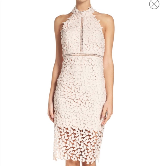 bardot gemma lace halter dress